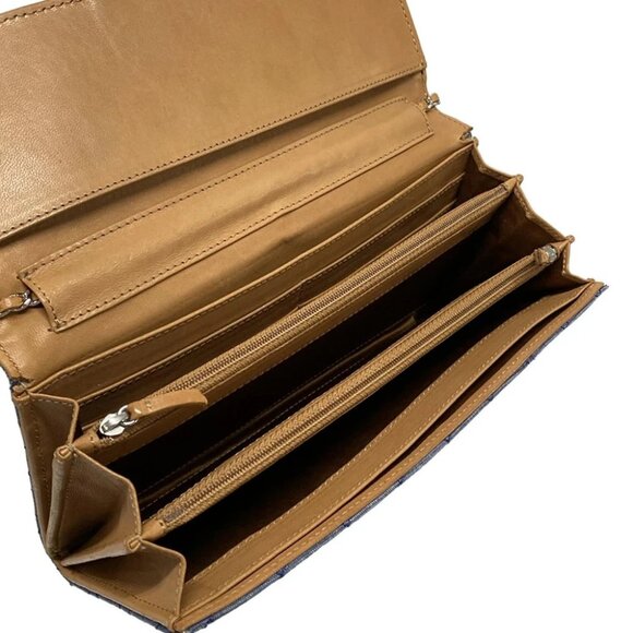 Auth CHANEL Matelasse Blue Light Brown Denim Lambskin Other Style Wallet - Picture 4 of 13